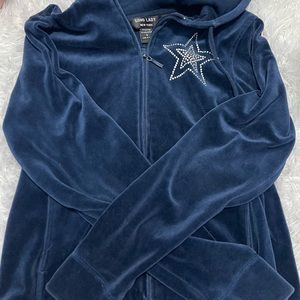 Navy blue zip up sweater